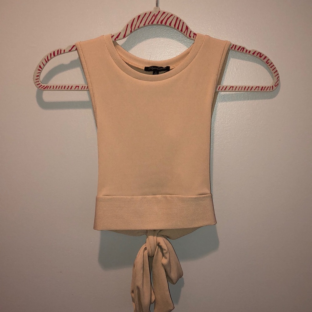 Verge Girl Cooler Than You Ribbed Tie Back Top